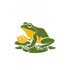 Lily Pad Frog Logo: Minimalist Design Conjuring the Serenity of Pond Life
