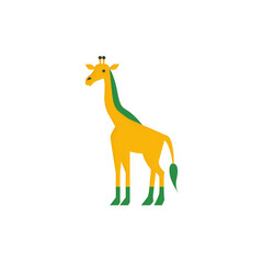 Fototapeta premium Savannah Giraffe Logo: Minimalist Design Celebrating the Majesty of the African Plains