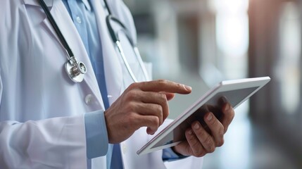 Medical Professional utilizing a tablet device