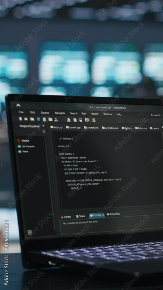 Poster vertical video it support employee typing on notebook keyboard to ensure optimal performance in data