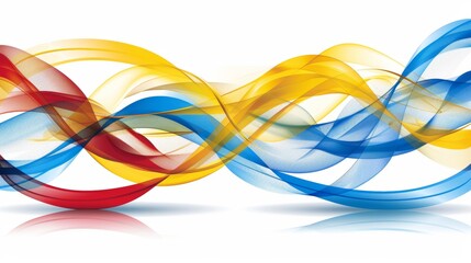 Sporty modern light abstract colorful modern art style background in white yellow red and blue, banner
