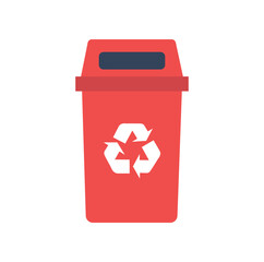 Isolated red waste container symbol

