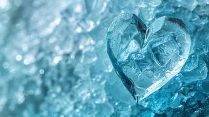 ice heart on ice in high resolution and high quality. heart concept, resources, ice, transparent