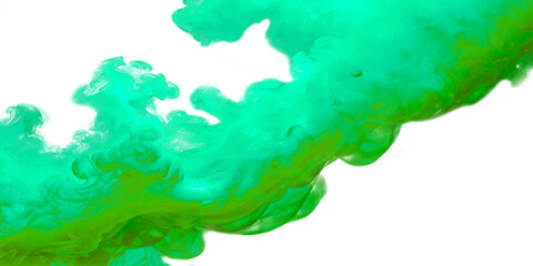 Smoke green without background, jets of smoke. Easy to change for design. Green smoke. Created by AI.