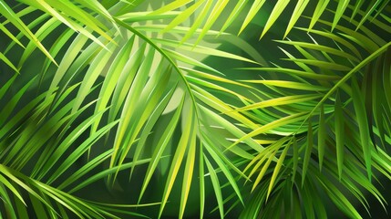 Tropical palm leaves green nature illustration print and design elements summer concept