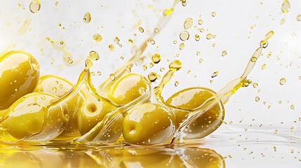 delicious olives in splashes of olive oil