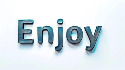 Fototapeta premium The word Enjoy created in Serif Typography.