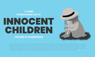 International Day of Innocent Children Victims of Aggression. Template for background, banner, card, poster.