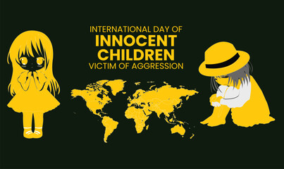International Day of Innocent Children Victims of Aggression. Template for background, banner, card, poster.