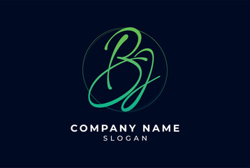 Letter B and J Monogram Logo Design Vector
