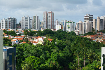 Fototapeta premium View from the top of residential and financial buildings in the Stiep neighborhood in the city of Salvador, Bahia.