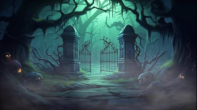 Gate to a mystical fantasy realm, leading into a misty forest inhabited by an ancient tribe. Enigmatic adventure awaits.
Seamless looping 4k time-lapse virtual video animation background. Generated AI