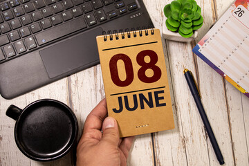 June 8th. Image of June 8 Pastel color calendar