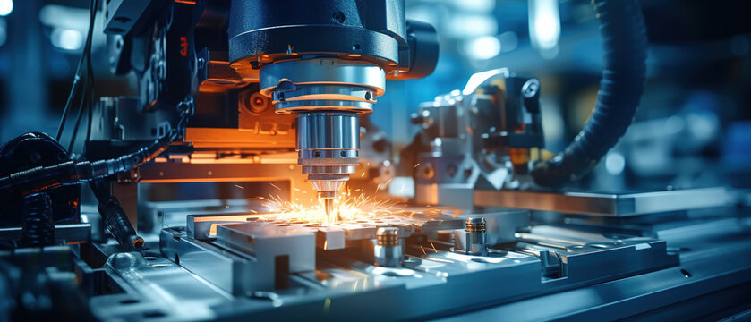 Metalworking CNC Milling Machine. AI Generated Image
