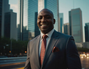 successful black businessman smiling