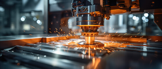 Metalworking CNC Milling Machine. AI Generated Image