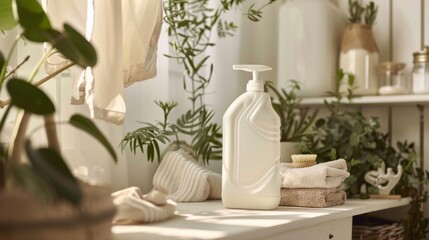 Eco-friendly bathroom setup with natural skincare products