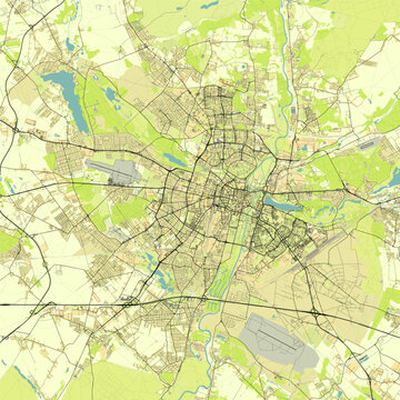 Poznań Poland map poster art