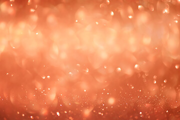 Brown glitter background abstract defocus light. Sequins of different sizes.