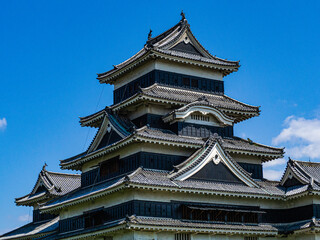 Fototapeta premium 快晴の空、春の松本城 