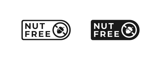 Nut free label or Nut free mark vector isolated. Best Nut free label for product packaging design element.