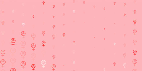 Light Red vector texture with women rights symbols.