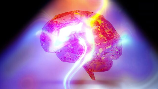 Magic brain with smoke and light. Computer generated 3d render