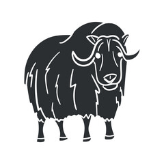 Ox Musk Icon Silhouette Illustration. Animals Vector Graphic Pictogram Symbol Clip Art. Doodle Sketch Black Sign.