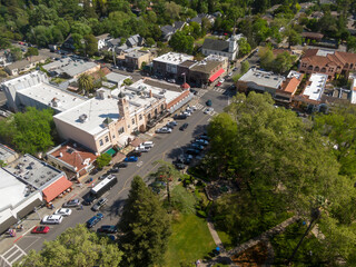 Sonoma Plaza and downtown, Four Corners, Sonoma, California, United States of America.