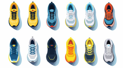 Sneakers top view - sport shoes for running fitness