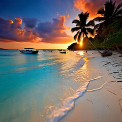 sunset on the beach
