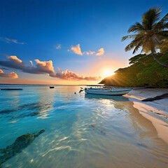 Beautiful beach relaxing tropical view