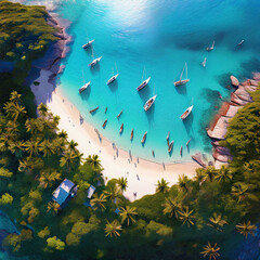 Beautiful beach relaxing tropical view
