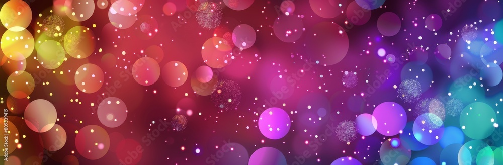 Poster vibrant and colorful abstract bokeh background with festive lights and joyful party atmosphere for m