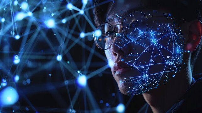 Ai tech, businessman show virtual graphic Global Internet connect Chatgpt Chat with AI, Artificial Intelligence. using command prompt for generates something, Futuristic technology transformation.