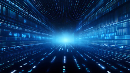 Obraz premium Blue technology glowing data illustration