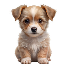 Cute puppy isolated on transparent background, png