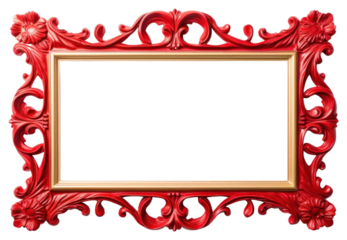 PNG  Frame gold red white background. AI generated Image by rawpixel.