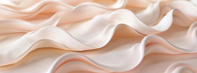 Obraz premium A closeup of an abstract paper sculpture, with the edges and curves in shades of peach pink.