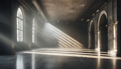 showroom with atmospheric light and empty space