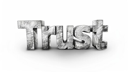 The word Trust created in Cubist Drawing.
