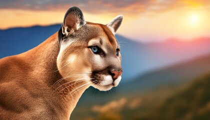 portrait of a big cat cougar puma concolor generative ai