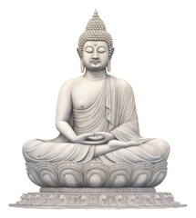 PNG  Buddha statue white background representation spirituality. AI generated Image by rawpixel.