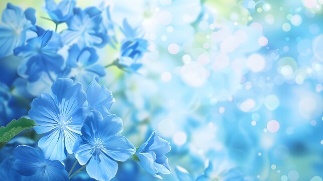 spring blue flower background close illustration bloom floral, petal natural, colorful beauty spring blue flower background close