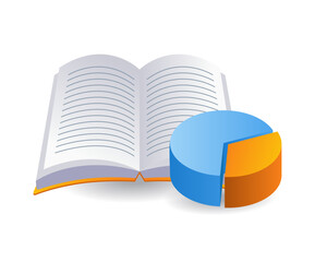 Book reading presentation, infographic flat isometric 3d illustration