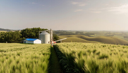 Beautiful agricultural landscape; farmland; green space