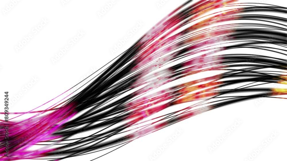 Aufkleber fantastic video animation with stripe wave object in slow motion, 4096x2304 loop 4k
