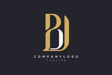 BU logo Initial lowercase letter bu, linked circle rounded logo with golden gradient on black background