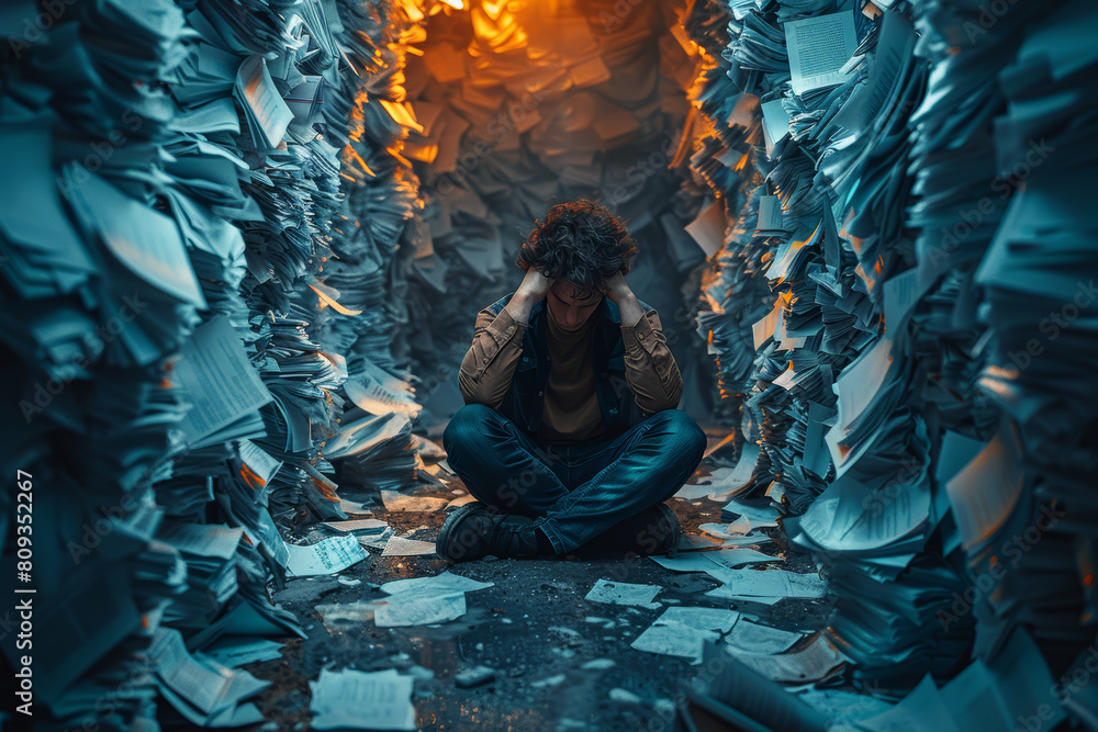 Poster the feeling of being overwhelmed by even the smallest tasks, as if your mind is too full to process 