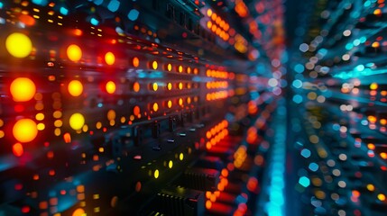 Obraz premium Network Server Lights Display